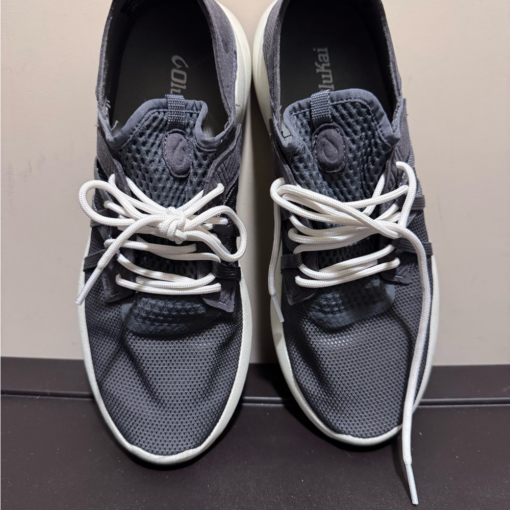 OluKai Men's Navy/Gray/White Boat Shoes